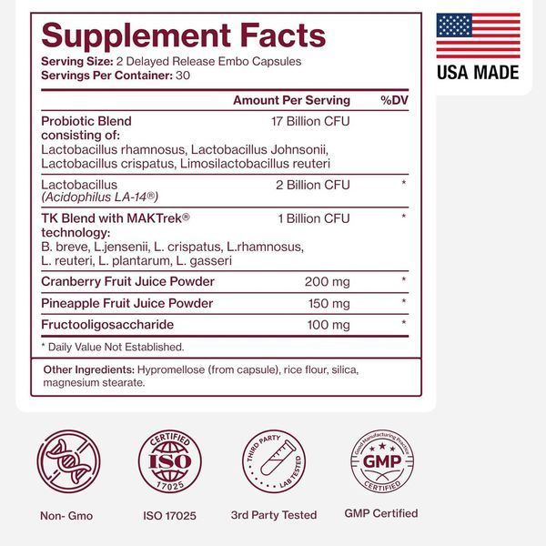 Домішка преміумкласу для жіночого здоров'я Pure Micronutrients Women Probiotics 60 капсул 2905943444 фото