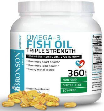Добавка премиум-класса Bronson Omega 3 Fish Oil Triple Strength 360 капсул 4384307754 фото