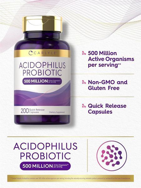 Добавка премиум-класса с лактобактериями Carlyle Acidophilus Probiotic 200 капсул 2580527921 фото