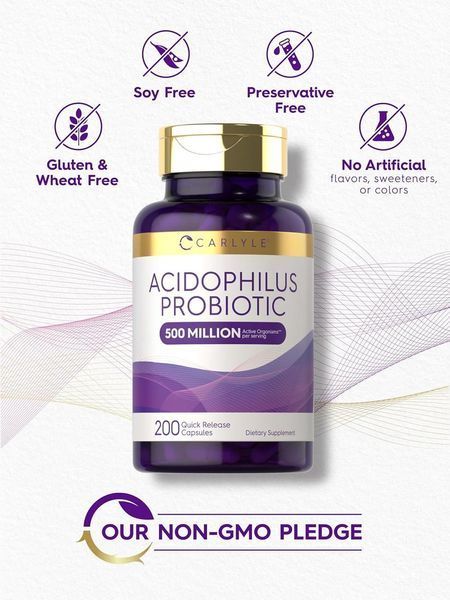 Добавка премиум-класса с лактобактериями Carlyle Acidophilus Probiotic 200 капсул 2580527921 фото