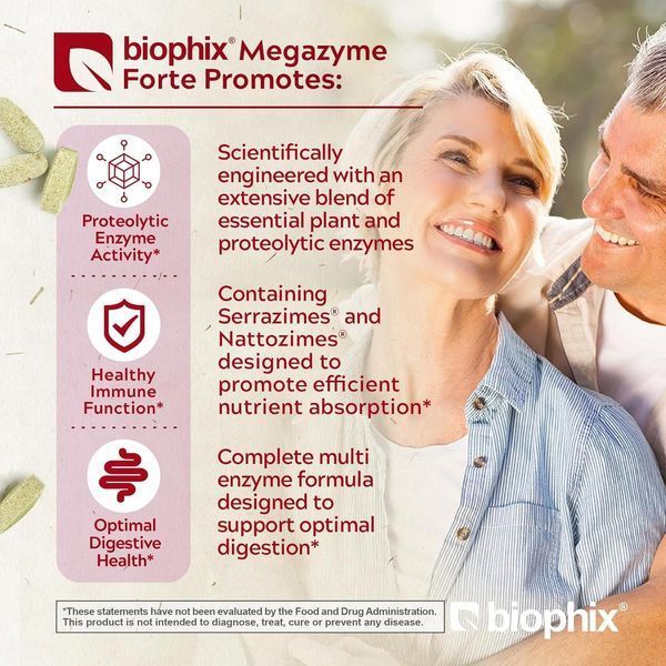Домішка преміумкласу наттозими та сервірунки Biophix Megazyme Forte 200 капсул 2795147126 фото