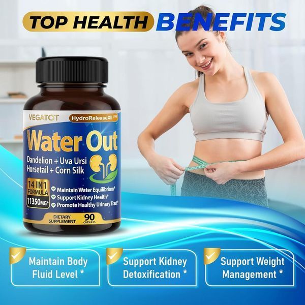 Домішка преміумкласу для підтримки водного балансу Vegatot Natural Water Out 90 капсул 2058332163 фото