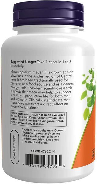 Экстракт NOW Maca 500 mg Veg Capsules 250 капсул (4384303518) 1439251172 фото