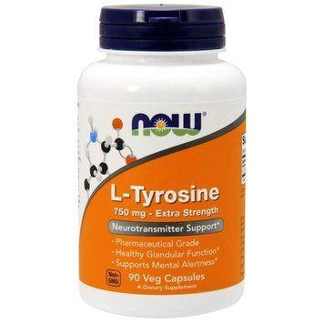 Аминокислота NOW L-Tyrosine 750 mg Extra Strength Veg Capsules 90 капсул (4384301290) 1060000756 фото