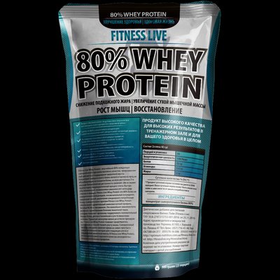 Протеїн Fitness Live 80% Whey Protein 900 г Шоколад 1059999163 фото