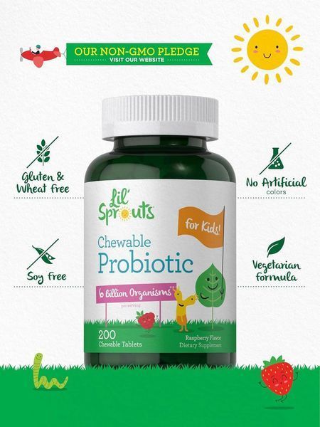 Добавка премиум-класса пробиотики для детей Carlyle Probiotics for Kids Chewable 200 таблеток 2570913632 фото