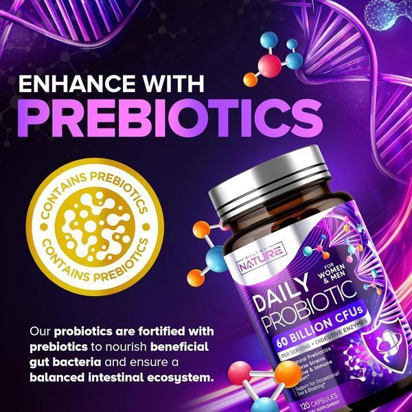 Добавка премиум-класса уменьшающие газы и вздутие Built by Nature Daily Probiotic 120 капсул 2859986347 фото