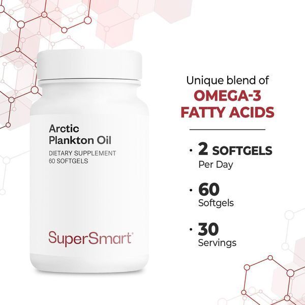 Добавка премиум-класса арктическое планктоновое масло Supersmart Arctic Plankton Oil 60 капсул 3112746277 фото