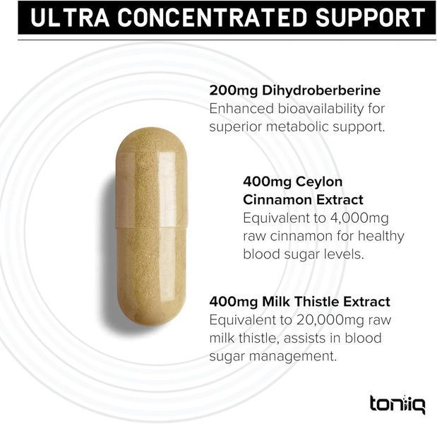 Домішка преміумкласу дигідроберберберлін Toniiq Ultra Concentrated Dihydroberine 60 капсул 2456176400 фото
