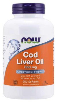 Спеціальний продукт NOW Cod Liver Oil 650 mg Softgels 250 капсул (4384302679) 1437159845 фото