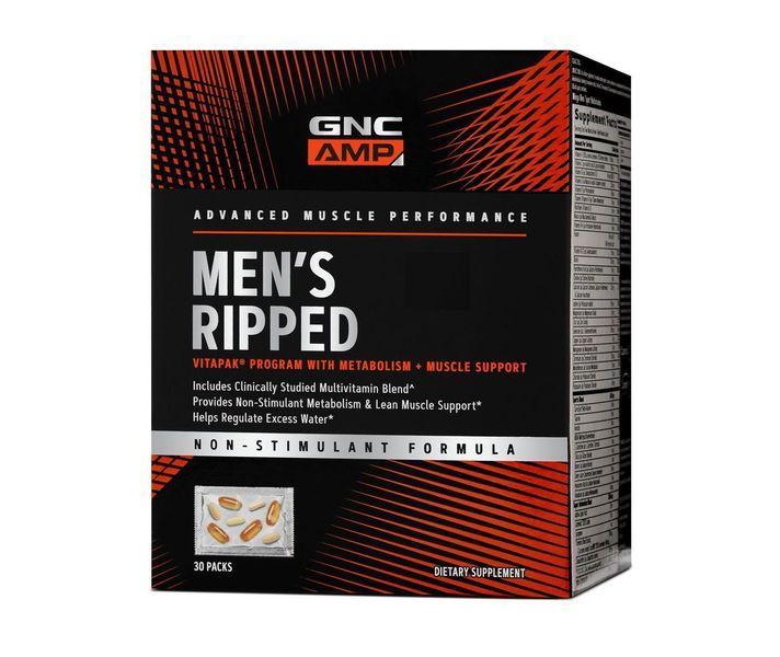 Витамины GNC AMP Men's Ripped Vitapak Non Stim 30 пакетов (4384303341) 1437160612 фото