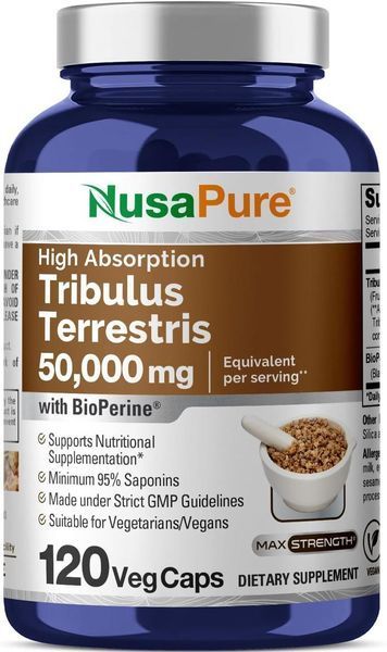 Экстремальный Трибулус премиум-класса NusaPure Tribulus Terrestris 120 капсул 2345502246 фото