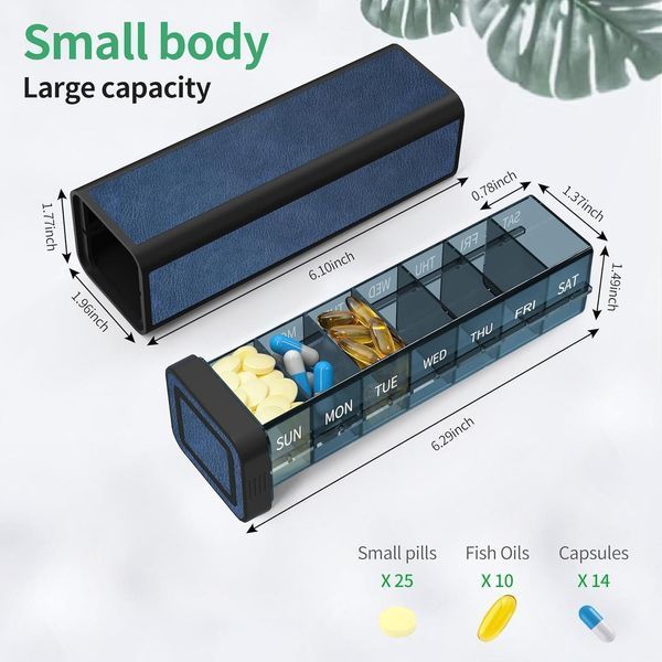 Преміальний контейнер для таблеток Talvolc M Pill Organizer 1 Time a Day Blue 2154576276 фото