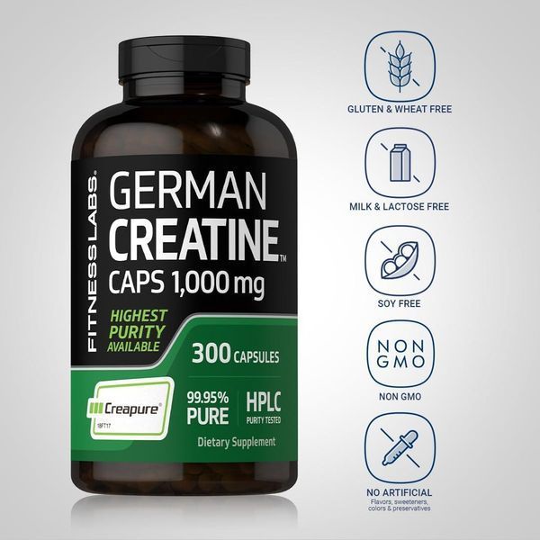 Добавка премиум-класса для роста мышечной массы Fitness Labs German Creatine Monohydrate Capsules 1000mg 300 капсул 2917646023 фото