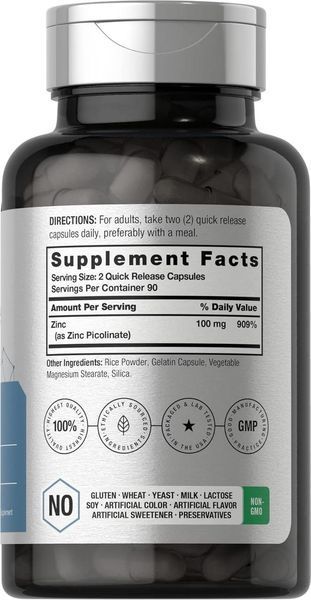 Домішка преміумкласу піколінат цинку Horb&auml;ach Zinc Picolinate 100mg 180 капсул 2456176402 фото