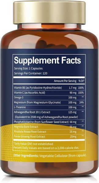 Домішка преміумкласу підтримка настрою фокусу сну Totaria Cortisol Health 120 капсул 2493745752 фото