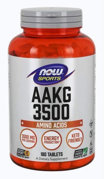 Передтренувальний комплекс NOW AAKG 3500 180 таблеток (4384303523) 1439661177 фото