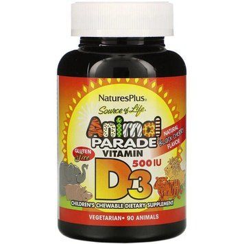 Витамины Nature's Plus Vitamin D3 500IU Animal Parade 90 таблеток (4384303419) 1437160710 фото
