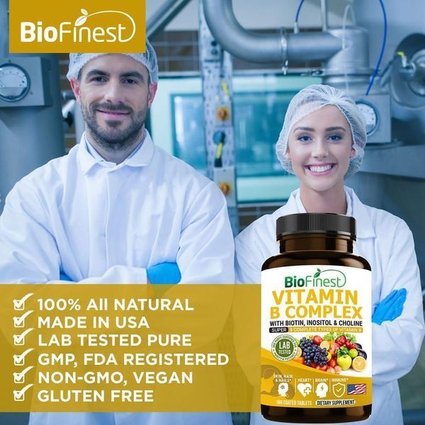 Комплексная добавка витамина B премиум-класса BioFinest Vitamin B Complex 180 таблеток 2246416335 фото