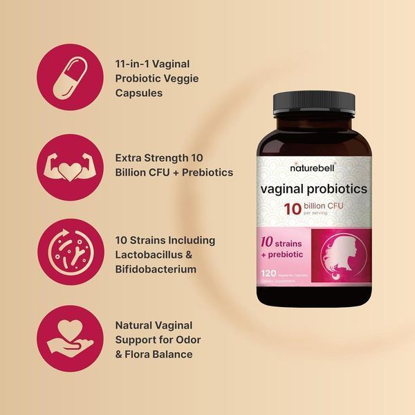 Домішка преміумкласу природні вагінальні пробіотики NatureBell Vaginal Probiotics 10 Billion CFU 120 капсул 2522391148 фото
