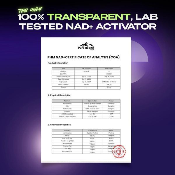 Домішка преміумкласу підтримка мітохондрій Pure Health Max NMN+ 30 капсул 3041921622 фото