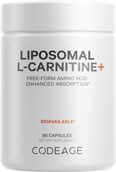 Карнитин в свободной форме липосомальная доставка Codeage Liposomal L-Carnitine 90 капсул 2058331932 фото