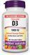 Витамины Webber Naturals Vitamin D3 1000 IU 180 таблеток (4384303470) 1437160761 фото 1