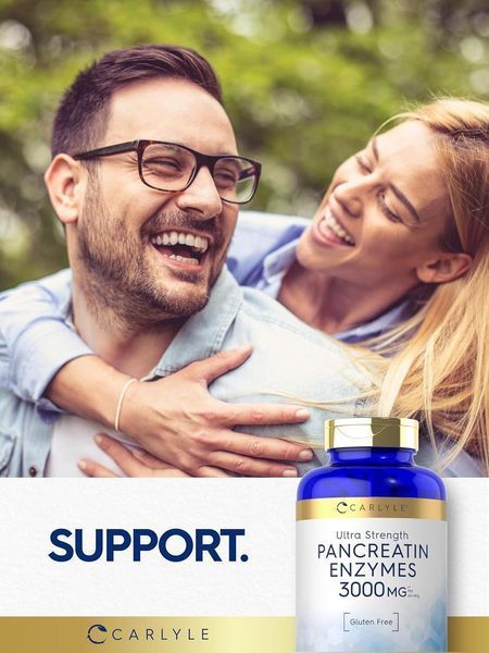 Домішка преміумкласу травні ферменти Carlyle Pancreatin Digestive Enzymes 3000mg 250 таблеток 2806516885 фото