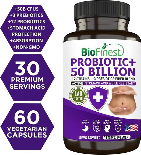 Пробиотическая ферментная добавка премиум-класса BioFinest Probiotic 50 Billion 60 капсул 2246416336 фото