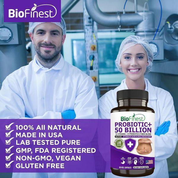 Пробиотическая ферментная добавка премиум-класса BioFinest Probiotic 50 Billion 60 капсул 2246416336 фото