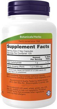 Now Foods Panax Ginseng 500 mg 250 капсул (4384303780) 1484206207 фото