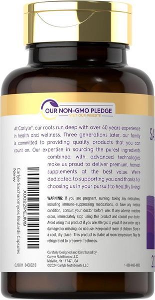 Домішка преміумкласу пробіотики та пребіотики Carlyle Saccharomyces Boulardii 200 капсул 2807947256 фото