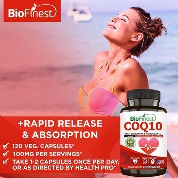 Антиоксидант для иммунной энергии сердца премиум-класса BioFinest CoQ10 Coenzyme Q10 120 капсул 2246416337 фото
