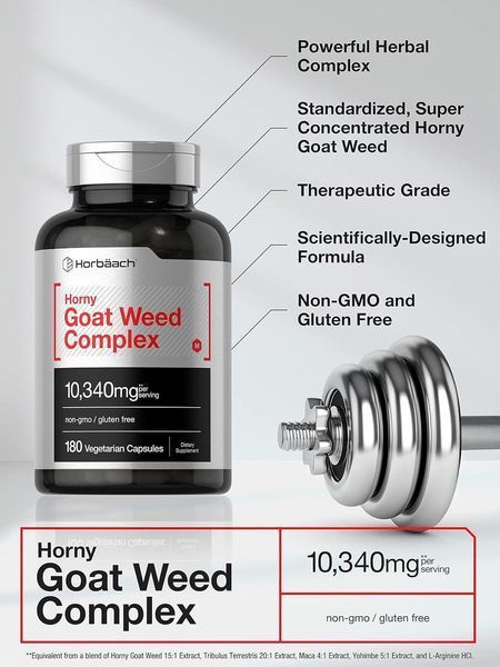 Добавка премиум-класса Horb&auml;ach Horny Goat Weed Complex 180 капсул 2457343833 фото