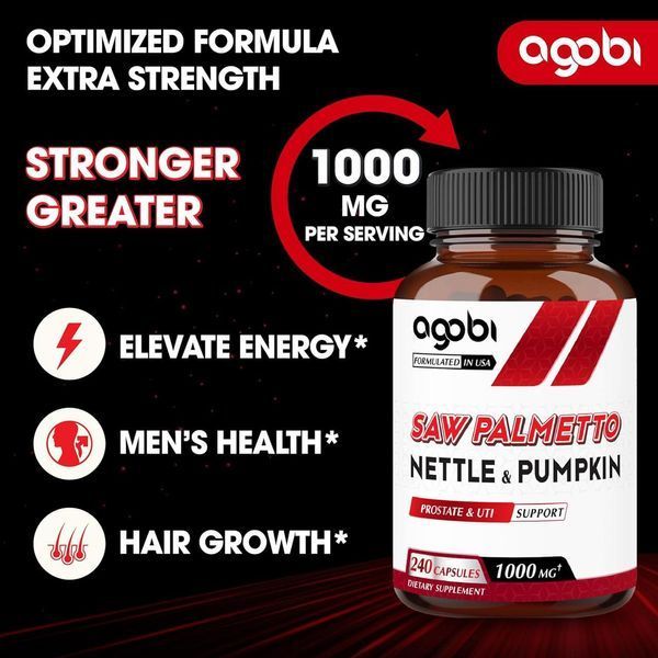 Комплексная премиум добавка для улучшения мужского здоровья Agobi Saw Palmetto 240 капсул 2120627250 фото
