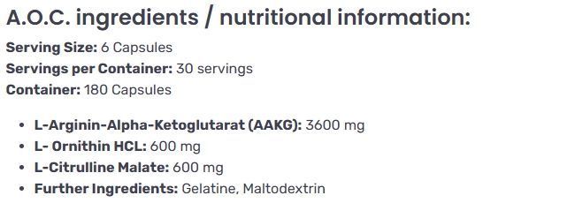 Домішка преміумкласу бустер оксиду азоту Swiss Pharmaceuticals A.O.C. 180 капсул 2678847842 фото