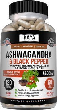 Домішка преміумкласу ашваганда Kaya Naturals Ashwagandha 1300mg 120 капсул 3028912393 фото