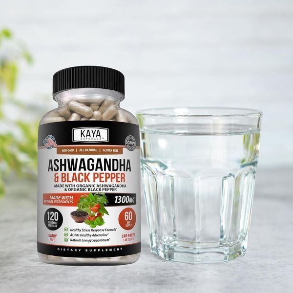 Домішка преміумкласу ашваганда Kaya Naturals Ashwagandha 1300mg 120 капсул 3028912393 фото