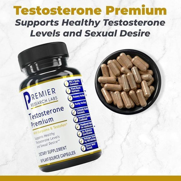 Добавка премиум-класса натуральная поддержка мужского здоровья Premier Research Labs Testosterone Premium 90 капсул 43819538420 фото