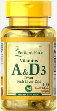 Вітаміни Puritan's Pride Vitamins A & D 5000/400 IU 100 капсул (4384301701) 1060003039 фото