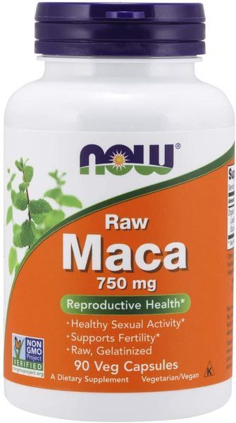 Бустер тестостерону NOW RAW Maca 750 mg 90 капсул (4384303530) 1439661184 фото
