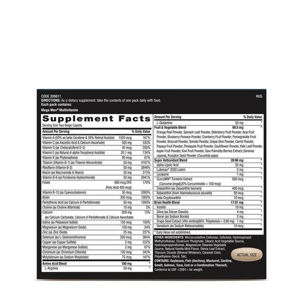 Витамины GNC Mega Men Joint Vitapak 30 пакетов (4384303326) 1437160597 фото