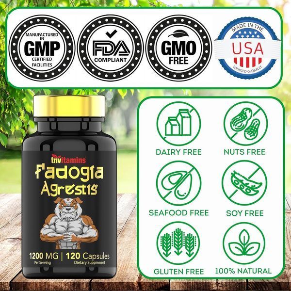 Добавка премиум-класса для поддержании энергии и мышечной массы Tnvitamins Fadogia Agrestis 1200mg 120 капсул 2885282370 фото