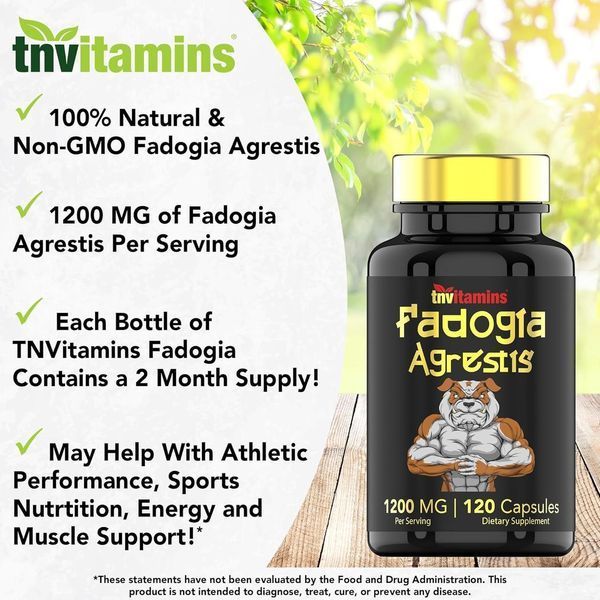 Добавка премиум-класса для поддержании энергии и мышечной массы Tnvitamins Fadogia Agrestis 1200mg 120 капсул 2885282370 фото