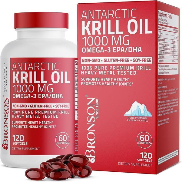 Масло антарктического криля Bronson Antarctic Krill Oil 120 капсул 2058331988 фото