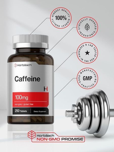 Домішка преміумкласу кофеїн Horb&auml;ach Caffeine 100mg 250 таблеток 2481296089 фото