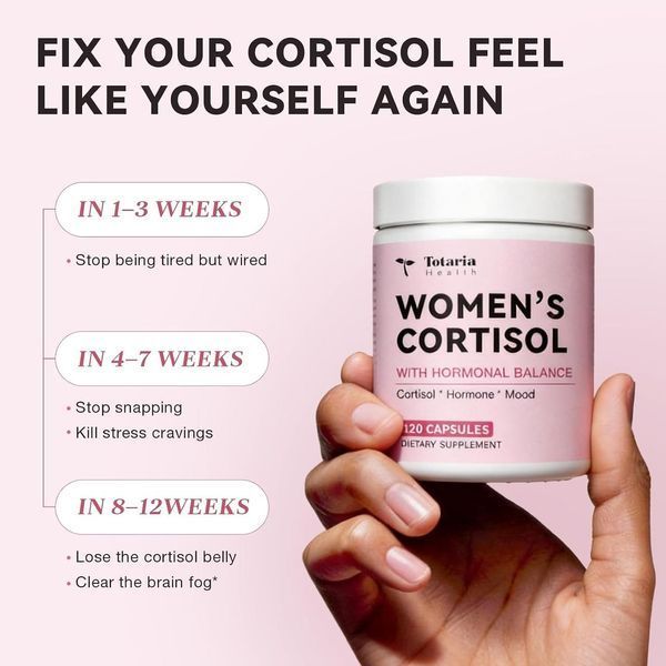 Домішка преміумкласу для гормонального балансу Totaria Women's Cortisol with Hormonal Balance 120 капсул 3152773338 фото