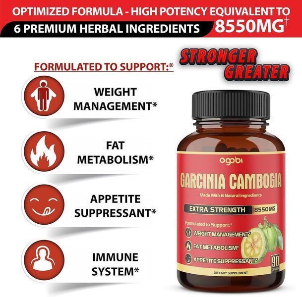 Преміальна домішка для зниження ваги Agobi Garcinia Cambogia 90 капсул 2121496083 фото