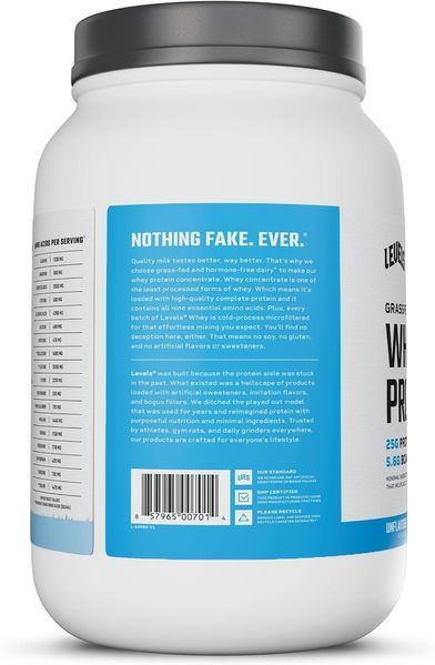 Добавка премиум-класса сывороточный протеин травяного откорма Levels Grass Fed Whey Protein Powder 908 г 2940963258 фото