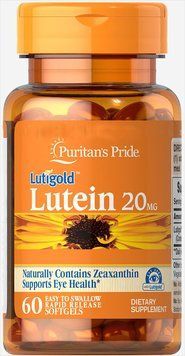 Вітаміни Puritan's Pride Lutein 20 mg with Zeaxanthin 60 капсул (4384301596) 1060001412 фото